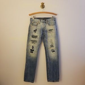 🔥 American Eagle Distressed Straight Leg Jeans